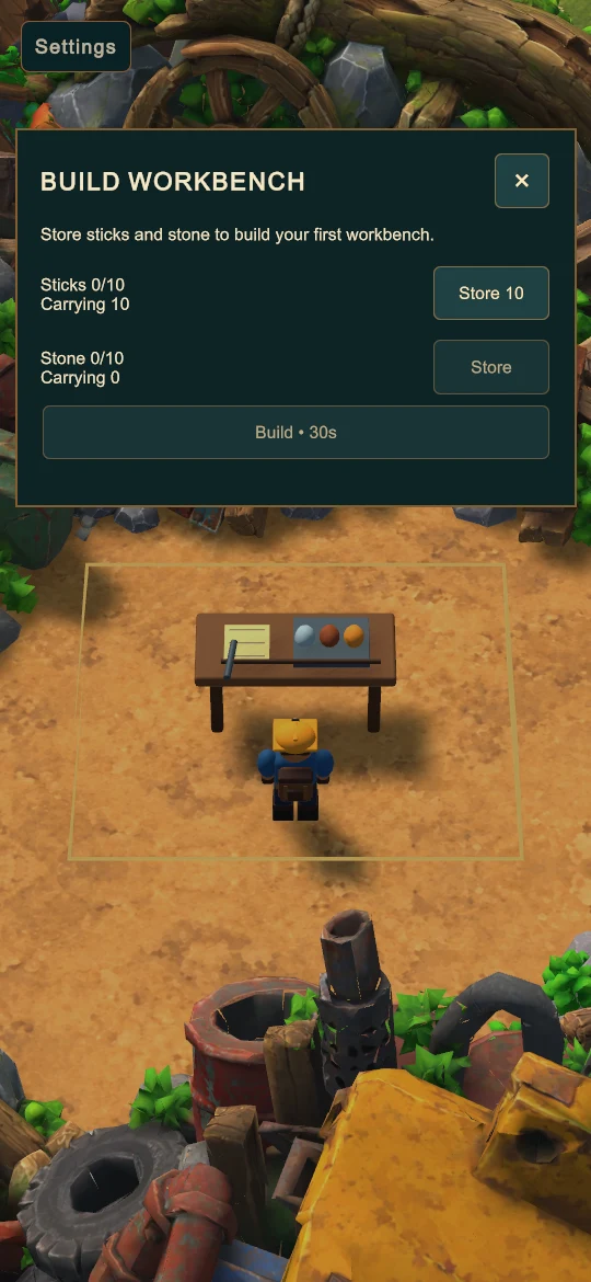 Workbench deposit and build controls