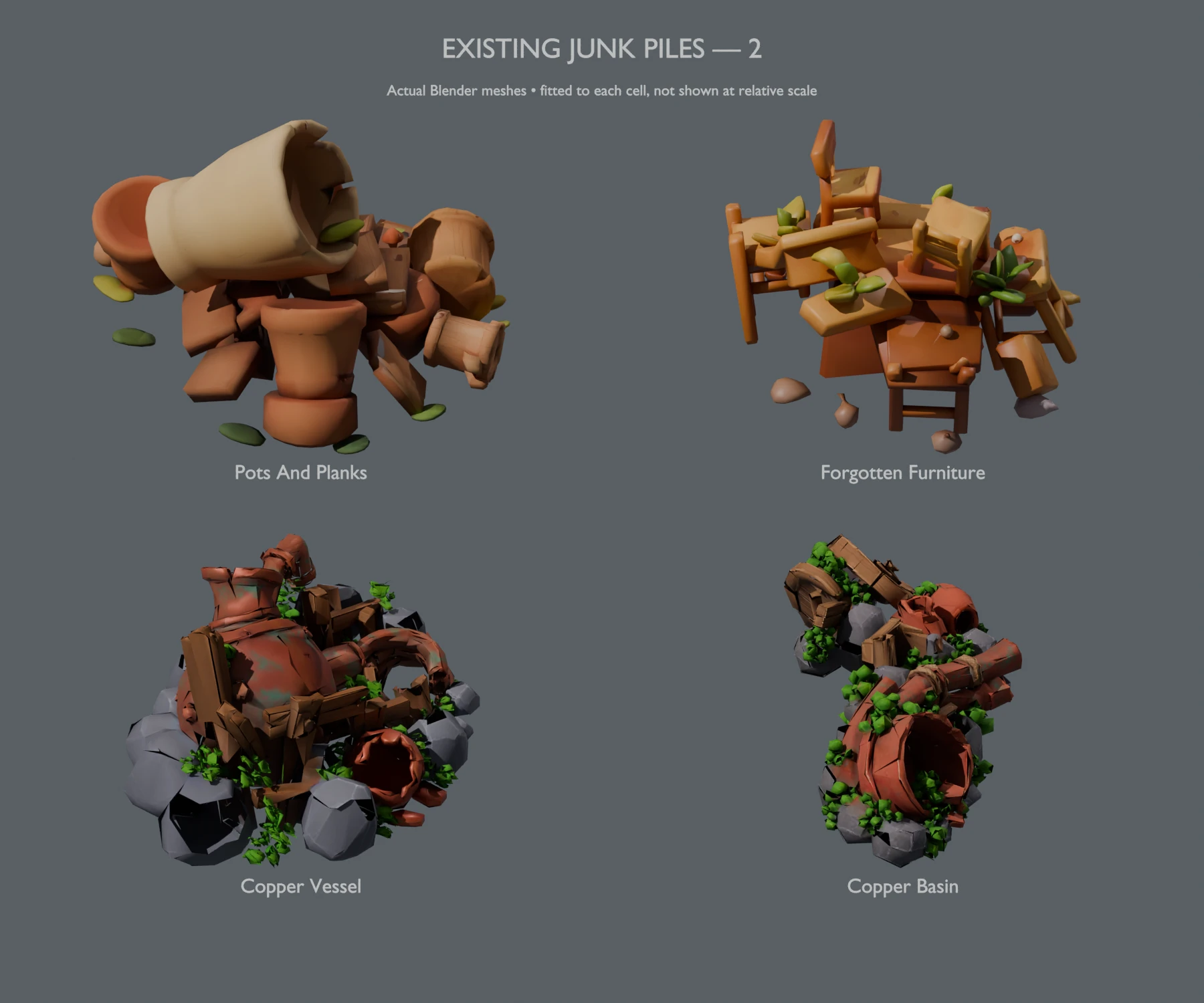 pots and planks · forgotten furniture · copper vessel · copper basin